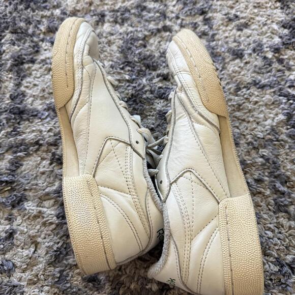 Reebok Club C Vintage Leather Sneakers Cream Green Womens 9 - Picture 3 of 6